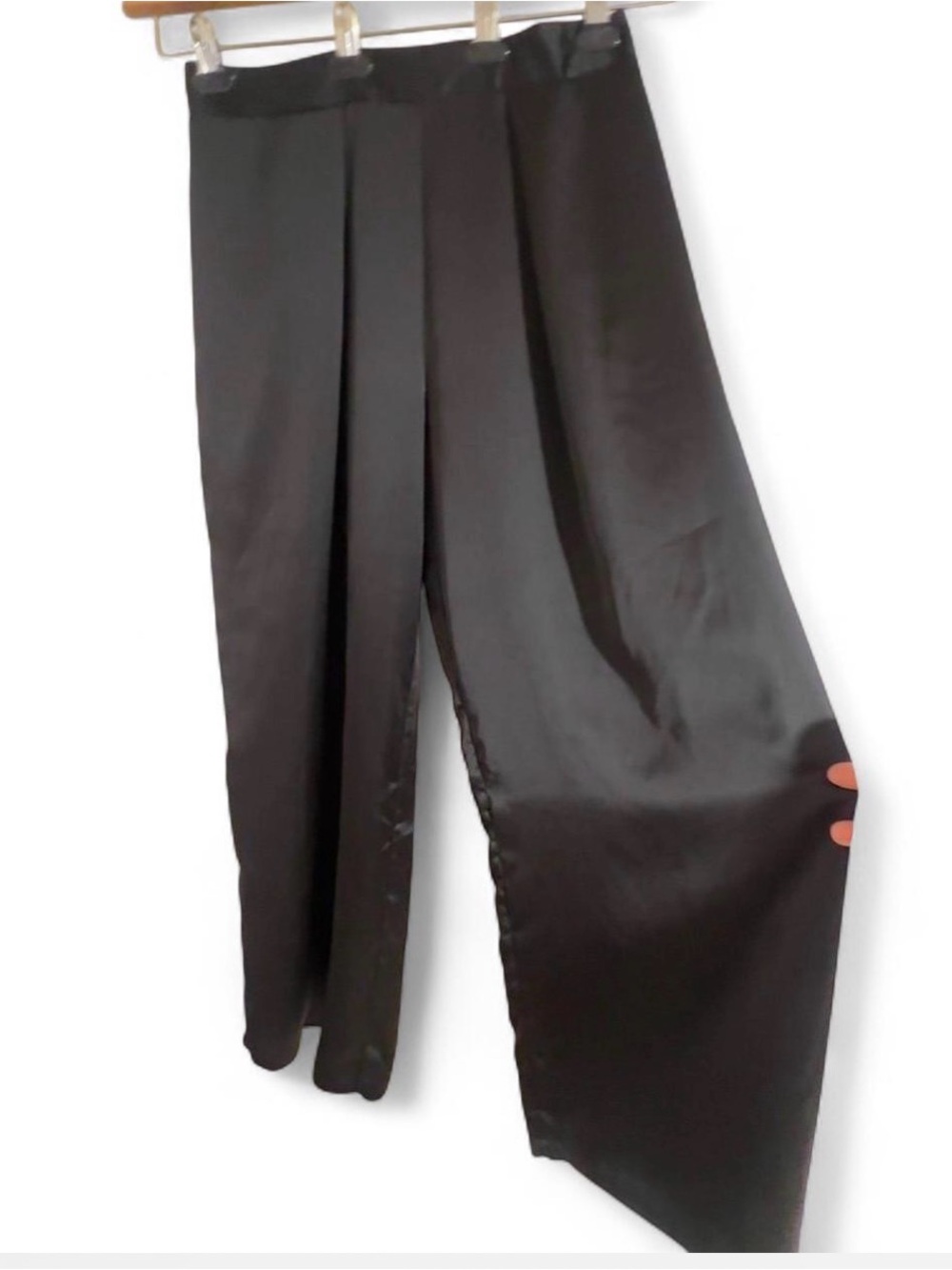 Victoria’s Secret Black Wide-Leg Satin Pleated Trousers-Lounge Pants Size L